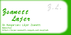 zsanett lajer business card
